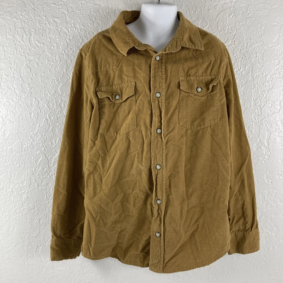 Camisa de Pana Wrangler Niños Talla L 10/12 Botón Frontal Vaquero Bronce Manga Larga Foto 1 de 4