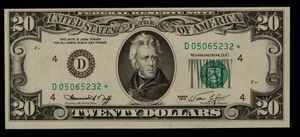 FR 2071-D* $20 1974 Federal Reserve Note US - Star Note - AU - SKU-CA1887 - Picture 1 of 2