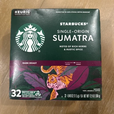 Starbucks K-Cup Coffee Pods Dark Roast Coffee Sumatra 100% Arabica Keurig 32 qty - Image 1 of 4