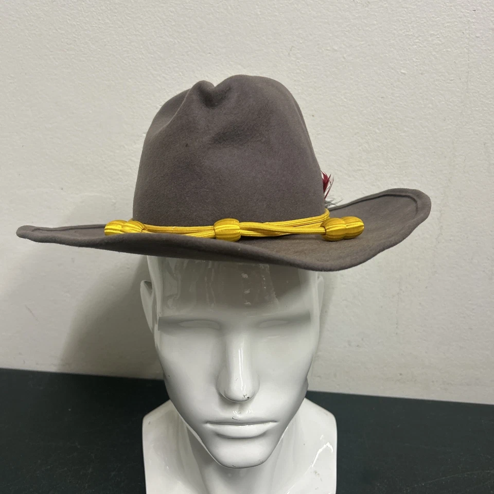 Chapéu de feltro Eddy Bros vintage Duke. Pulseira com fio amarelo tamanho 56 -7 - Imagem 1 de 4