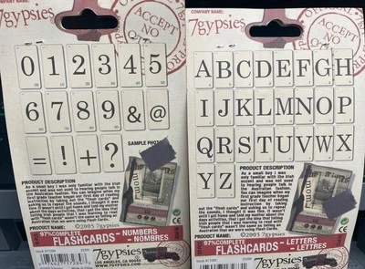 NUEVO 7GYPSIES 2005 Vintage TARJETAS FLASH LETRAS Y NÚMEROS Y CARACTERES envío gratuito a EE. UU. Foto 1 de 4