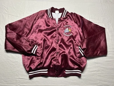 Chaqueta de satén de nailon bombardero universitario ropa deportiva castaño rojizo vintage de los 80 XXL 2XL Foto 1 de 4