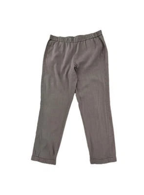 Pantalones altos J. Jill para mujer grandes grises de lino elásticos informales de lujo elegantes costeros con puños  Foto 1 de 4