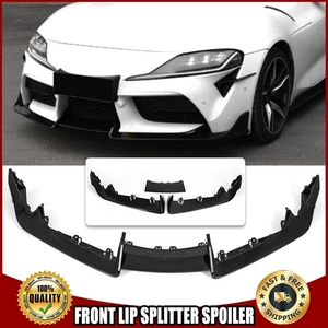 Glossy Black Front Splitter For 2021-2025 Toyota MK5 GR Supra A91 Bumper Lip Set - Picture 1 of 14
