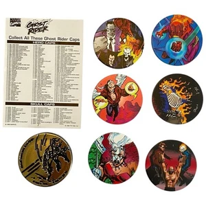 Marvel Comics Ghost Rider Series Hero Caps Pogs 1995 - Imagen 1 de 4
