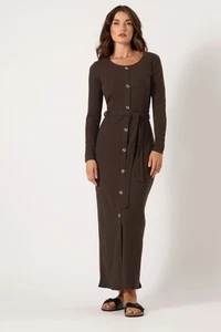 LTS Tall Ribbed Button Maxi Dress - Picture 1 of 14