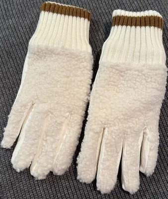 Guantes de punto polar Shiraleah Sherpa con puño acanalado, blanco roto Foto 1 de 3