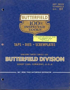 Butterfield Tools 1956 grifos de programación precio neto troquelados  - Imagen 1 de 4