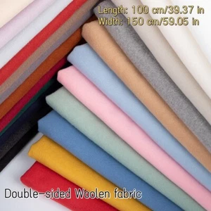 Double-sided Faux Cashmere Faux Woolen Fabric Winter Thick Brushed for Coat - Picture 1 of 28