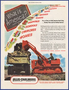Vintage 1947 ALLIS-CHALMERS Diesel Crawler Tractor Milwaukee WI 1940's Print Ad - Picture 1 of 1