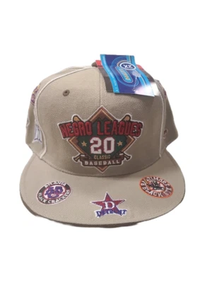 Gorra conmemorativa de béisbol de la Liga Negra ajustada 2XL caqui bordada para todos los equipos Foto 1 de 4