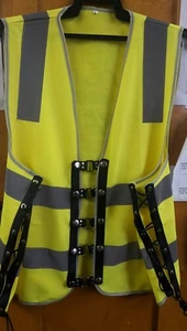x4 vest extenders with fluro vest +leather , tail end charlie,size 44"-47"#260 - Picture 1 of 12