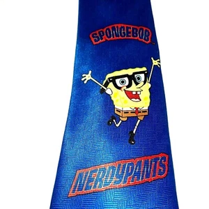 Spongebob Squarepants Nerdypants Cartoon Neck Tie One Size 2002 Nickelodeon - Picture 1 of 5