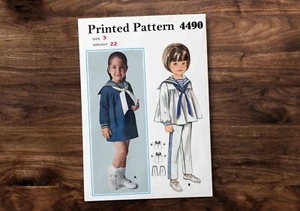 Butterick 4490 Sewing Pattern 2 Styles of Sailor outfit - Size 3 - Picture 1 of 4