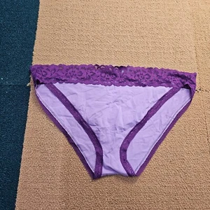 Adore Me Joanie Floral Flower Panties Bikini Panty Purple 3X Plus Panty NEW w1a - Picture 1 of 6