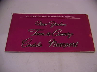 Chrysler 1977 instrucciones de funcionamiento New Yorker Town & Country Cordoba Newport Foto 1 de 4