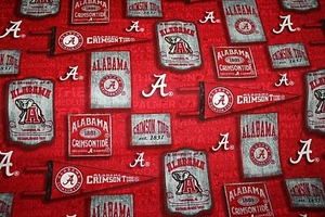 Alabama Fabric Crimson Tide Material Cotton for Masks NCAA 1/4 yard 9" x 44" ! - Picture 1 of 4