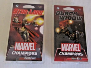 Marvel Champions The Card Game Set Lot Hero Pack Star Lord and Black Widow NEW - Picture 1 of 2