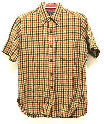 Pendleton Women Yellow Red Blue Plaid Shirt Short Sleeve Button Up Wool - Image 1 of 4