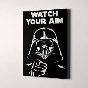Watch Your Aim Star Wars Funny Bathroom Toilet Canvas Wall Art Print - Picture 1 of 8