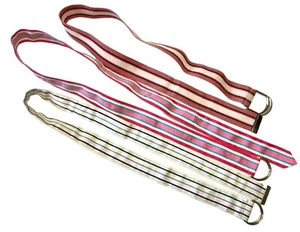 Girls Belts Adjustable Striped Cinch Belts Medium/Large Pink Multicolor Lot of 3 - Picture 1 of 4