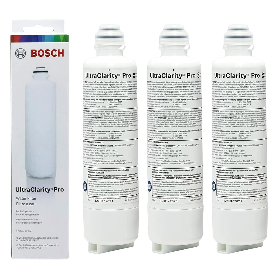 Paquete de 1-3 filtros de agua Bosch Ultra Clarity Pro BORPLFTR50 blanco #WFS200MF/WFS210MF Foto 1 de 4
