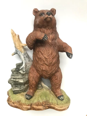 REARING STANDING BROWN BEAR PORCELAIN FIGURE BY ANDREA SADEK - Image 1 of 2