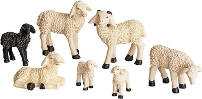 Sette Pecore per Il Presepe E Animali Del Presepe [Scala 9 Cm - per Figure Alte  - Immagine 1 di 4
