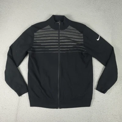 Jaqueta moletom Nike suéter masculina tamanho grande preta Swoosh zíper completo * - Imagem 1 de 4
