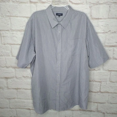 Camisa Croft & Barrow Para Hombre Manga Corta Abotonada XXL 2XL Bolsillo Rayas Púrpura Foto 1 de 4