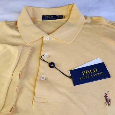 Ralph Lauren Polo Shirt Mens 2XLT 2XL Tall Yellow Short Sleeve Flesh Pony NEW - Image 1 of 4