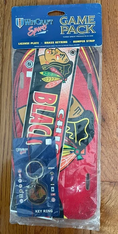 Chicago Blackhawks Key Chain, License Plate & Bumper Sticker Wincraft Game Pack Cover