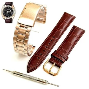 Steel and Leather Replacement Watch Band Fits Citizen BU4018-11H 8725-S109655 - Picture 1 of 6