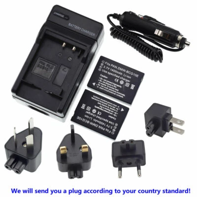 2X Battery+charger For DMW-BCG10 E Panasonic Lumix DMC-TZ8 TZ7 DMC-TZ9 DMC-TZ10 - Image 1 of 4