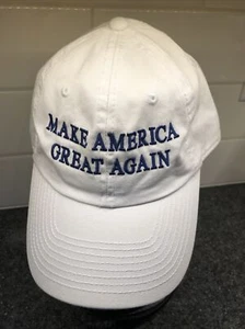 2016 Trump Hat Make America Great White Adult Large Navy Blue Letters Clean - Picture 1 of 6