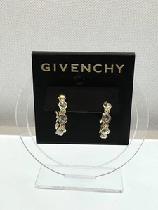 Givenchy Gold-Tone Clear Crystal Hoop Earrings NEW - Picture 1 of 5