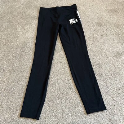 Новый баланс леггинсы черный белый лодыжки длина спортивные штаны стороны полоски размер M - Изображение 1 из 4