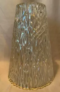 Ruffled MCM Glass Crystal Shade Heavy Nice! - Picture 1 of 1