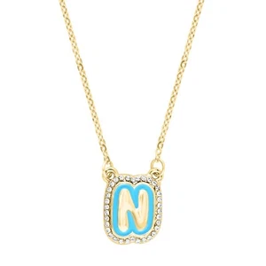 Custom Initial Bubble Letter Personalized Necklace Jewelry Girlfriend Gift Lette - Picture 1 of 2