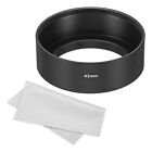 43mm Lens Hood, Standard Focus Frosted Surface Hood with Cleaning Cloth