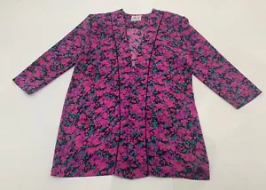 Ladies size L pink purple floral DAVID BY TOSAL Vintage Open Jacket *VGC* - Foto 1 di 5
