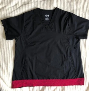 Bervelly Hills Uniforms women's black scrub top size extra large - Picture 1 of 2
