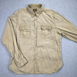 Converse One Star Button Up Shirt Men's L Tan Khaki Long Sleeve Collared Safari - Picture 1 of 14