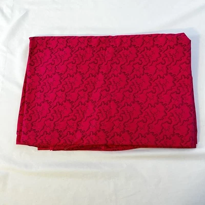 Vtg VIP Cranston Print Works Fabric USA Ditsy Pink Black Bright 3.3 yds 43" W - Image 1 of 4