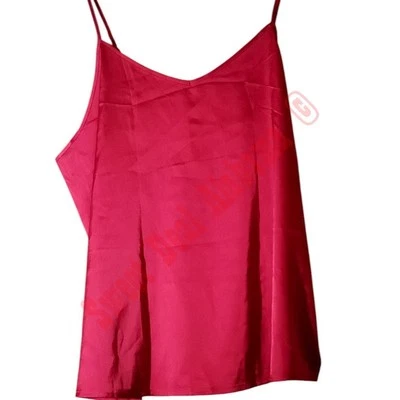 Camisola de satén para mujer sin mangas con correa de espagueti cami de seda, rosa, L Foto 1 de 3