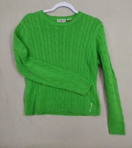 Ralph Lauren Polo Pullover Zopfmuster Baumwolle Rundhals Damen L limettengrün JAPAN - Bild 1 von 13