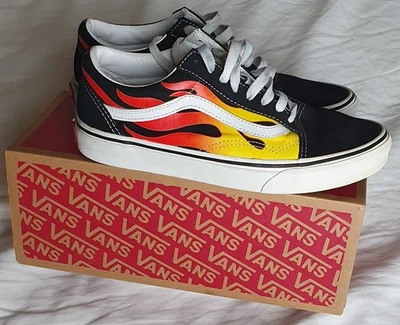 Vans Old Skool Flame Black scarpe ragazzo ragazza fiamme ottime condizioni n° 40 - Immagine 1 di 4