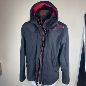 SUPERDRY ORIGINAL WINDCHEATER JAPAN WITH HOOD BLACK AND RED UK SIZE XXL (#3) - Picture 1 of 6