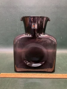 Blenko Art Glass Amethyst Purple Double Spout Water Bottle Carafe Pitcher - Picture 1 of 9