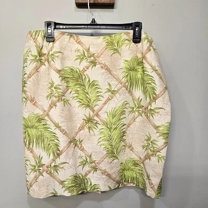 Vintage 80er Talbots Minirock Übergröße 20 W neutral tropisch 100% Leinen Bleistift - Bild 1 von 8